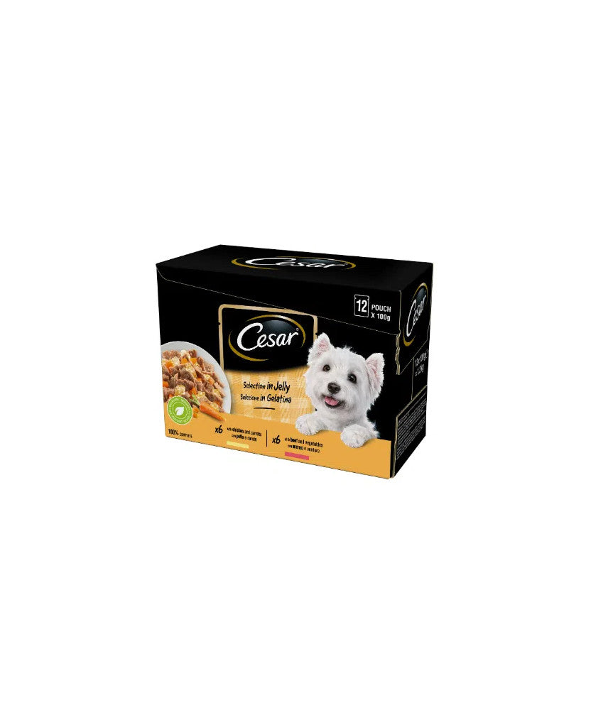 Cesar Selezione In Gelatina 12X100g - Cibo Umido per Cani Cesar Selezione In Gelatina 12X100g - Cibo Umido per Cani